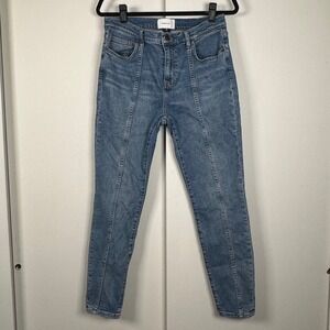 Current Elliott‎ High Rise Skinny Seam Front Jeans Medium Wash Blue Sz 32 SS